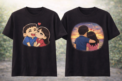Personalised Couple T-Shirt Set – Shinchan Style
