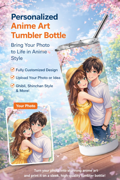 Personalized Anime  & Ghibali Art Tumbler Bottle